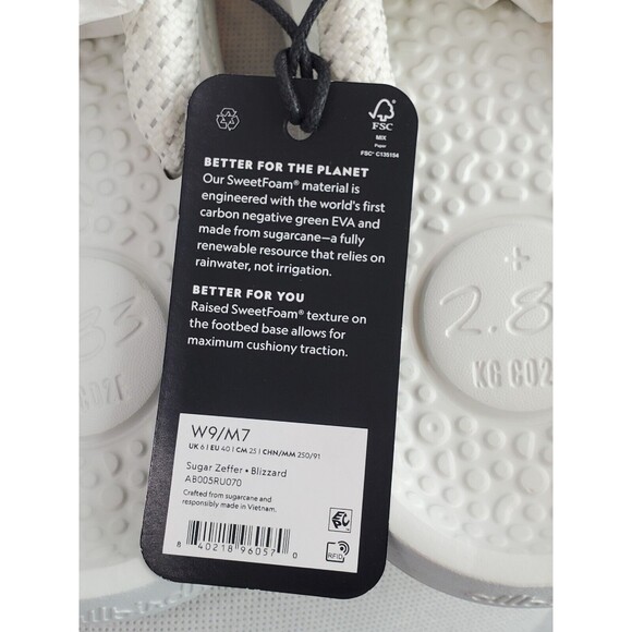 Allbirds Sugar Zeffer Blizzard White 2.83 Flip Flops Womens 9 Men 7 Sandals NEW! - Picture 10 of 13